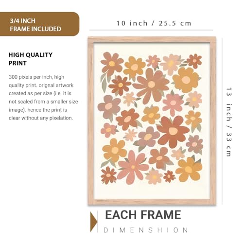 Image of kotart Boho Painting Wall Art Home Decoration Paintings With Frame For Living Room Bed Room Hotel Wall Decor Digital Reprint Set of 3 (10X13 inch)