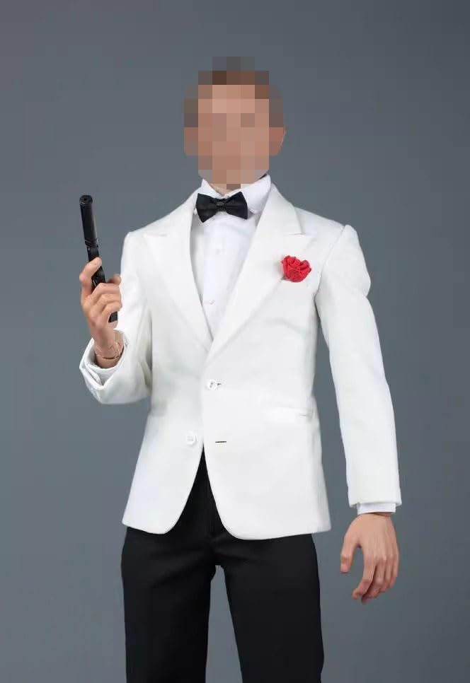 1/6 Ratio of Men's Clothing，1/6 Scale Male Figure Sport Suit，1/6 Scale Male Clothes，White Suit2