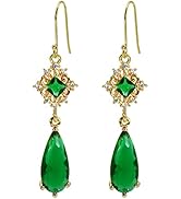 Amazon.com: MOMOCAT 18K Gold Plated Vintage Emerald Green and Gold Hanging  Earings Statement Earingings Dangling Formal Chandelier Fancy Dangle Earring  Jewelry Hypoallergenic Long Fashion Earrings Aesthetic for : Clothing,  Shoes & Jewelry
