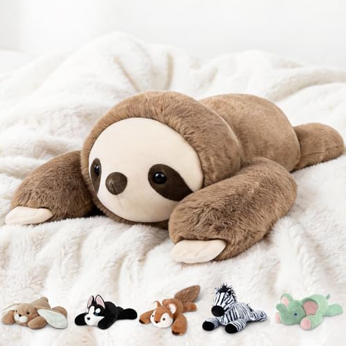 Niuniu Daddy 20' | 3.3 Pound Weighted Sloth Stuffed Animal Plushie for Adults & Kids, Large Weighted Lap Pillow for Comfort, Soft Sensory Stuffy Toy as Gift for Holidays