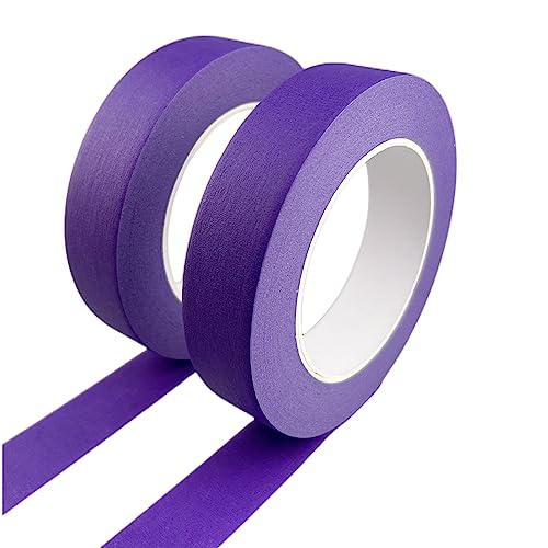 Zellykool Purple Masking Tape, 1 Inch x 55 Yards, 2 Rolls, Painters Tape for Painting, Home, Office...