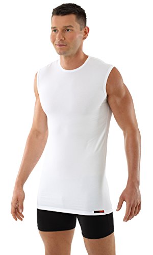 Men's Sleeveless Business Undershirt with Crew Neck Stretch Cotton White2