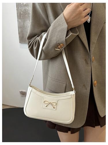Image of SweatyRocks Women's Bow Top Handle Clutch Purses PU Leather Underarm Shoulder Bags