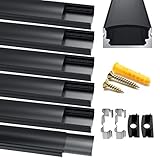 u profil kunststoff schwarz 25x25 🍀【Ideale Dekorationsbeleuchtung】- Das LED Eckprofil Set aus eloxiertem Aluminium ermöglicht durch seine hochwertige Diffusor Abdeckung ein luxuriöses Lichtambiente: Dabei werden alle direkten Lichtstrahlen des innenliegenden LED Strip sanft gebrochen! Der Clou: mit den Endabdeckungen und den Eckverbinder lassen sich die Kabel ganz einfach verstecken.