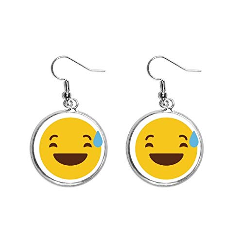 Schéma boucle d'oreille argent smiley de clavardage mignon et rire