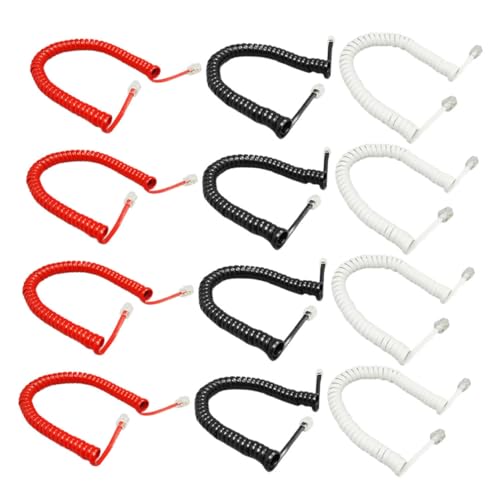 GALPADA 12 Pezzi Cavo Telefonico a Molla per Collegamento Cornetta Telefonica di Cavi Districanti per Telefono Fisso