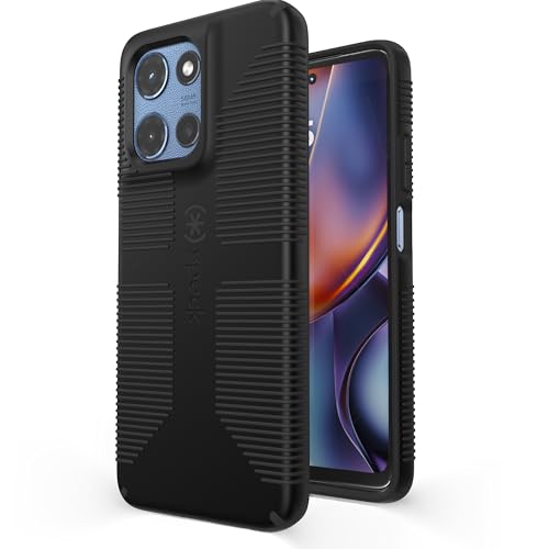 Speck Funda para Moto G 5g 2025, delgada y duradera, con agarre antideslizante, protección contra caídas de 8 pies, protector de pantalla de bisel elevado, con botón preciso y acceso al puerto, agarre