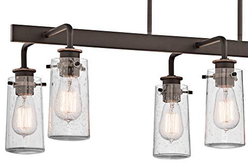 Kichler Braelyn 11.25" 6 Light Linear Chandelier With Clear Seeded Glass Olde Bronze® #TOP1