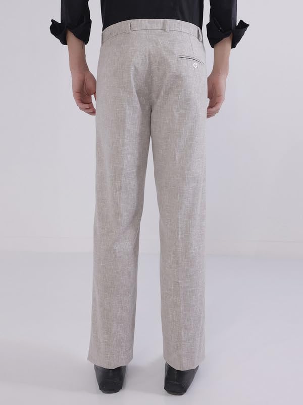 Image of TAHVO Men's Slim Fit Linen Tailored Trousers