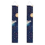 Letrero de bienvenida para interiores y exteriores con diseño de cielo estrellado del universo espacial