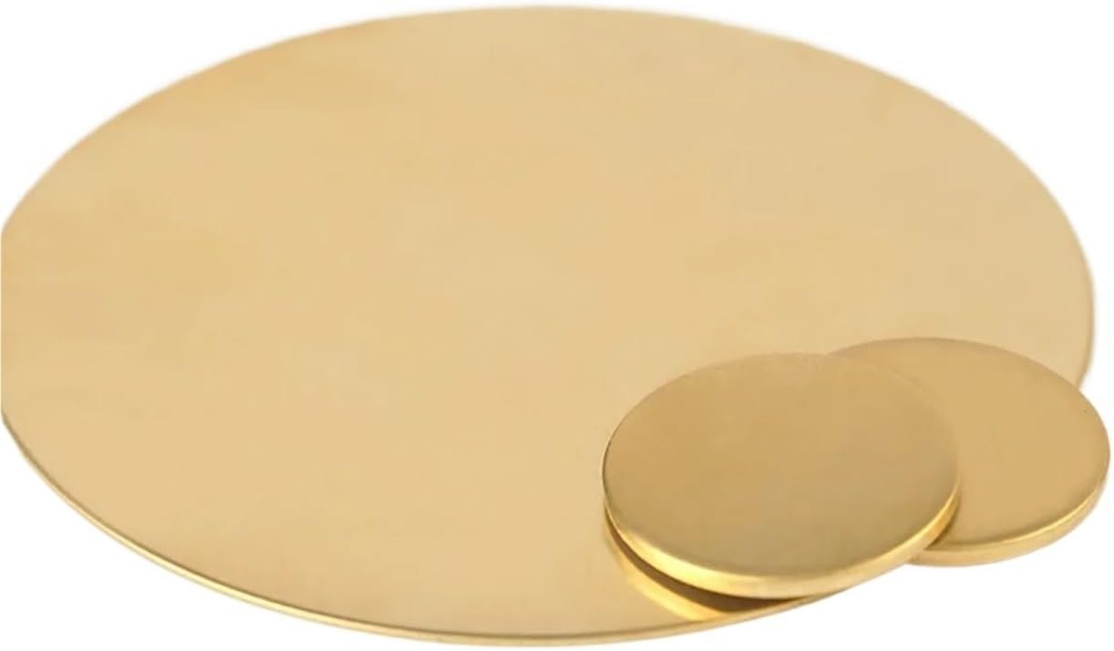 Brass Round Plate Brass Round Plate Disc DIY Pad Sheet Diameter 10 15 20 25 30 35 40 50~200mm(Thickness 0.5mm,Dia 15mm 2Pcs)
