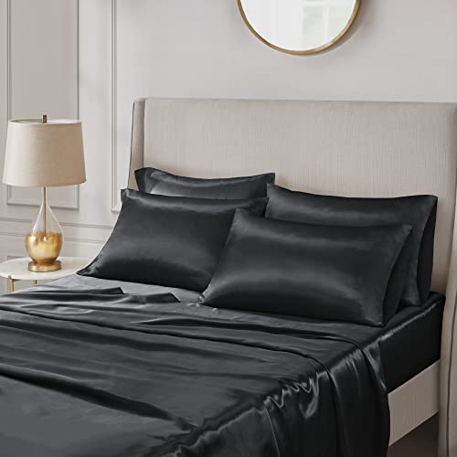 Madison Park Essentials Satin Sheet Set Luxury and Silky with Natural Sheen, Premium 16" Deep Pocket, All Around Elastic - Image 3