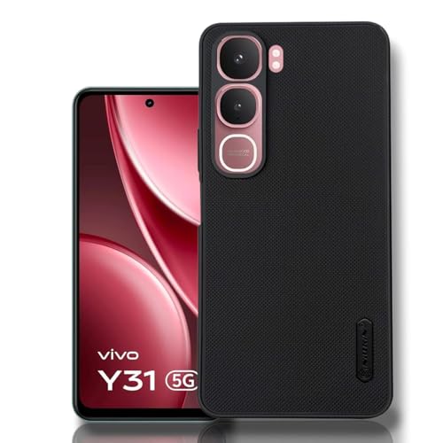 Image of Silicone Back Cover Case Compatible For Vivo Y29 5G / Vivo Y19S (Textured Grip Design | Camera Protetion | Slim And Light Weight | Soft Touch And Feel | Black)
