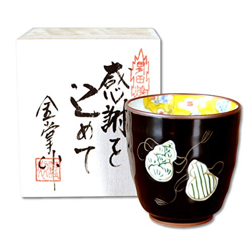 六瓢をデザインした木箱入り湯呑み