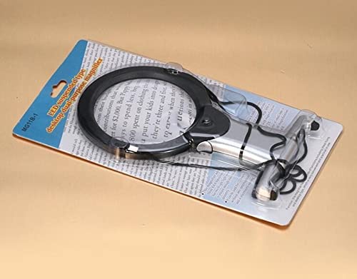 Lente d'Ingrandimento 2,25X 5X con Illuminazione a LED, Ideale per Lettura, Cucito, Ricamo e Punto Croce, con Tracolla.