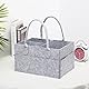 JJHXM 33×23×18cm Wickelkorb,Wickelorganizer,Windel Organizer,Tragbarer Wickeltisch Organizer,Faltbarer Filztasche Organizer mit Fächern,Robuster Filztasche,Windel Caddy Organizer Filztasche(Grau)