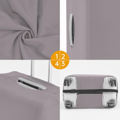 Image of Travelkin Luggage Covers For Suitcase Tsa Approved Suitcase Cover Protector, Tourterelle Grey, M, Modern Professional