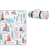 DELHXPBML Tragbare wasserdichte Picknickmatte – Strand-Picknickmatte, 150 x 200 cm, Platz für 4–6 Personen – zusammenklappbar für Lagerung, geeignet für Strand, Camping, Reisen usw. (weiß)