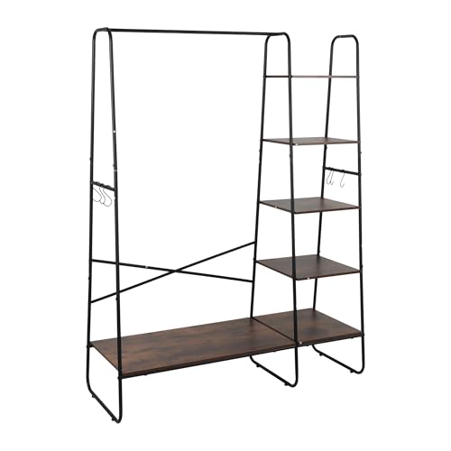 Relaxdays Perchero con 6 estantes y Ganchos