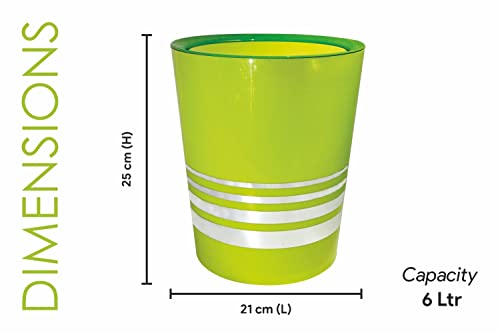 Image of Wonder Homeware Bingo Open Dustbin Set, 4 pc Dustbin 6 ltr, Green Color