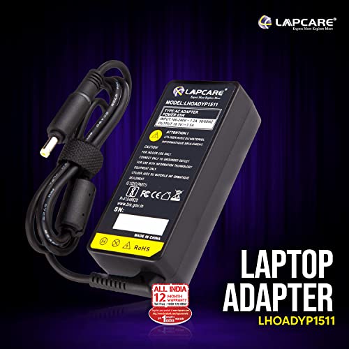 Image of Lapcare Compatible Adapter Charger for HP 18.5v 3.5A 65W Yellow Pin (Without Power Cable)