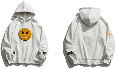 smile face patchwork hoodie