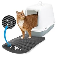 Katzenklo Matte Grau XS : Katzenmatte Katzenklo 30x40cm Waschbar Extra Klein – Katzenstreu Auffangmatte – Platzsparende Katzentoilette Matte – Katzentoilette Vorleger – Matte Katzenklo von Inovida