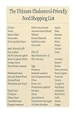 Eat to Beat Cholesterol Metal Sign Friendly Food List for Healthy Heart Lower LDL with Oatmeal Nuts Fish and Olive Oil 8 X 12 in