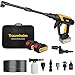 Traumheim Akku Hochdruckreiniger 21V/68Bar/990PSI - 2X 4000mAh Akku - 17-TLG Zubehör-Set inkl. Verlängerungsstab - Mobiler Tragbarer Auto- & Terrassenreiniger - 6-in-1/180° Düse & Schaumsprüher