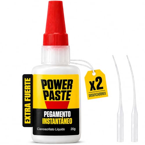 PowerPaste Super Glue XL – Pegamento fuerte de cianocrilato extrafuerte 20 g | Secado rápido y resistente al agua | Ideal para bricolaje, manualidades y reparaciones domésticas | multimaterial