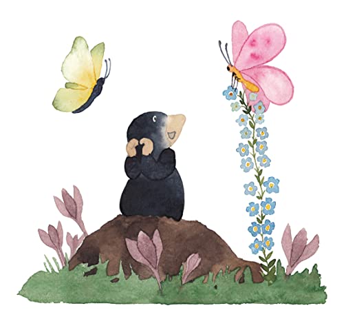 TinyFoxes Fensterbild Ostern Kleiner Maulwurf - bringt den Frühling ans Fenster, selbstklebende Folie zum wiederverwenden, 40 x 37 cm, liebevoll handgezeichnet von Kristin Franke