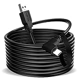 【90°-Winkeldesign】Mit einem 90-Grad-Design passt der USB-C-Anschluss zum Design des Quest 2 Headsets. 90-Grad-Port-Verstärkung verhindert, dass sich der USB-C-Port beim Spielen löst oder lockert. Es kann bequem mit Ihrem Quest VR-Headset verwendet werden