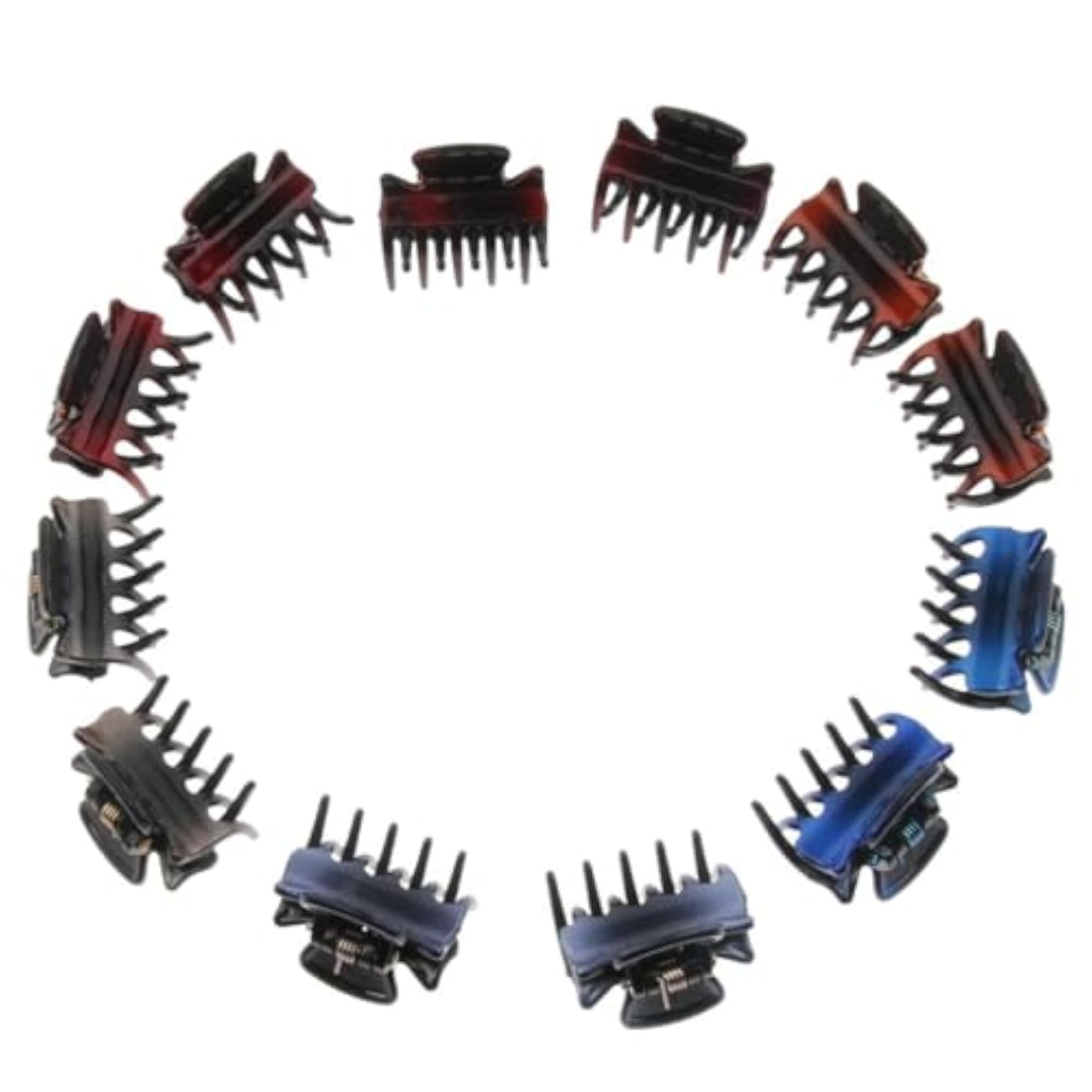 12 Resin Mini Hair Claws Clip Set, Gradient Colour