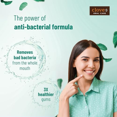 Image of Clove Ultimate Mouthwash, Antibacterial & Anti-Plaque, Kills 99.9% Germs, 24-Hour Bad Breath Protection, Safe formula, Fresh Icy Mint Flavour, 250ml