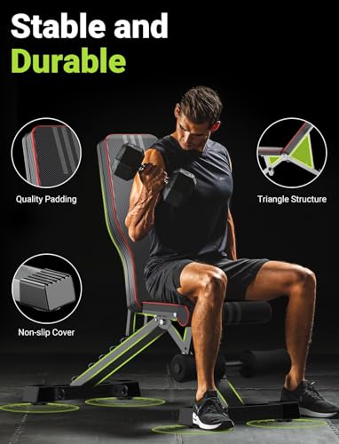 YOLEO Banco de entrenamiento ajustable – Banco de fitness – Espuma de pie grueso plegable – Respaldo en 6 posiciones ajustable – Carga máxima de 150 kg – Banco Abdominal para entrenamiento completo - imagen 5