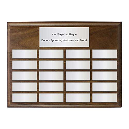 Perpetual Plaques - Great for Employee of The Month, Sponsered and Donated by Plaques and Sporting Awards. Order All Small Plates Now, or One at a Time Later (18 x 24" Pledge)