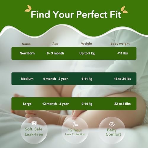 GREENSNUG Bamboo Diaper - Size 2 Latex and Chlorine Free Diapers for Babies - Ultra Soft Bamboo Fiber Leak Proof Diapers with Wetness Indicator - Comfortable for Babies 4 to 24 Months 6 to 11 kg - 5