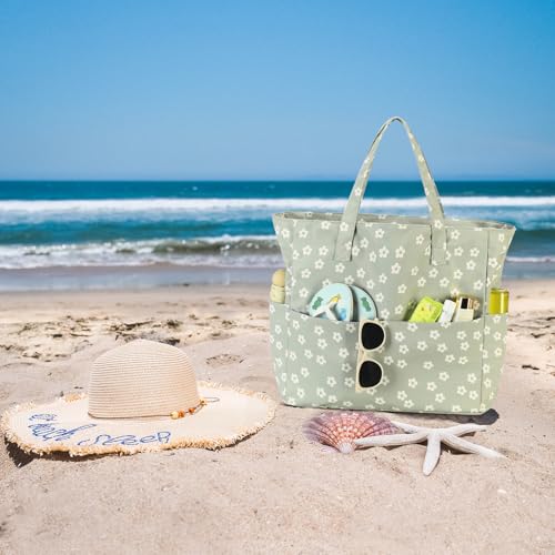 Bluboon Waterproof Beach Tote Pool Bags for Women Ladies Extra Large Gym Tote Carry On Bag With Wet Compartment for Weekender Travel