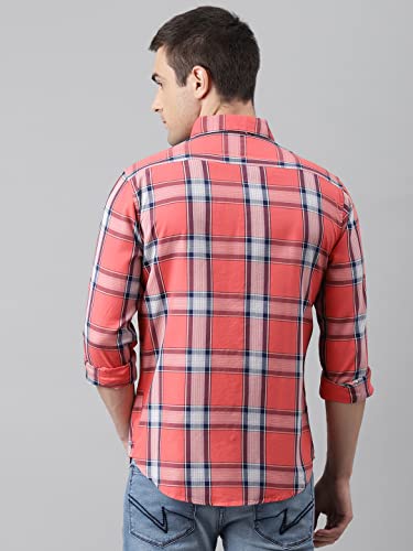 Image of Dennis Lingo Men's Checkered Slim Fit Cotton Casual Shirt