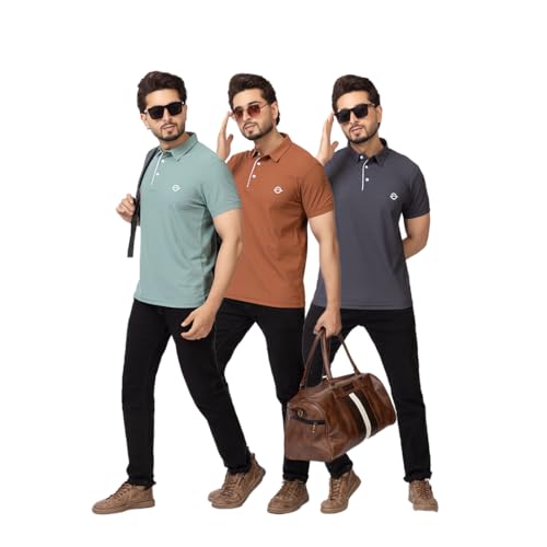 Image of OSCILLATE Summer Casual Wear Polycotton Polo Tshirt || Collared Neck Half Sleeve Solid T-Shirt for Men