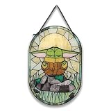 Open Road Brands Disney Star Wars Grogu Hanging Acrylic Wall Decor - Cute Mandalorian Sign for Bedroom or Movie Room