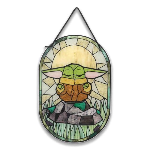 Open Road Brands Disney Star Wars Grogu Hanging Acrylic Wall Decor - Cute Mandalorian Sign for Bedroom or Movie Room