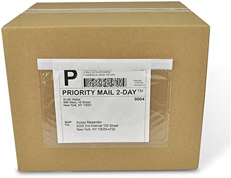 InpourPack 7.5" x 5.5" shipping label sleeves, label pouches Self-Adhesive Top Loading Packing List, Clear Shipping Label Envelopes Pouches (100 Packs)