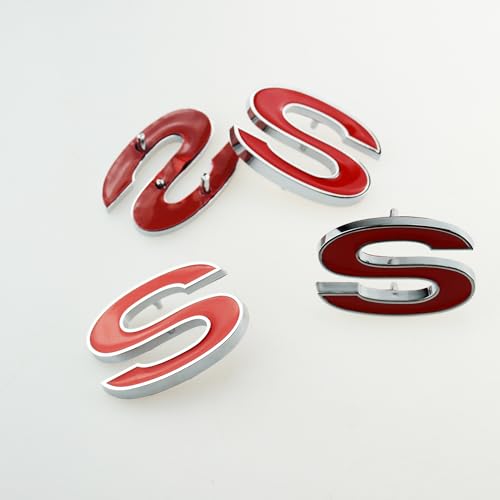 Image of 6Pcs Set SS 454 Fender Emblem 3D Tape Badge Sticker Nameplate Letter Replacement for 1970 1971 1972 El Camino Malibu (Red Black)