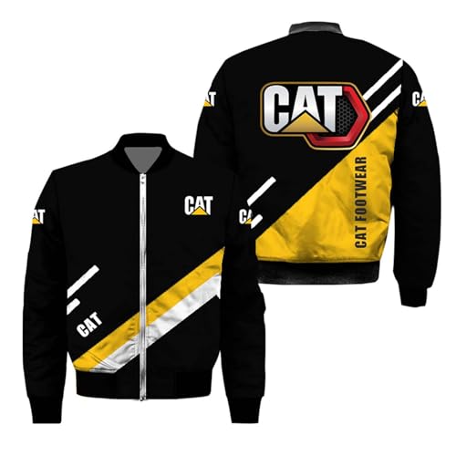 FBWZSAG Chaqueta Bomber con Estampado 3D para Hombre para C.a.te.rp.Ill.ar Prendas De Abrigo Acolchadas Cortavientos De Cuello Alto Ropa De Carga Universitaria -A||4XL