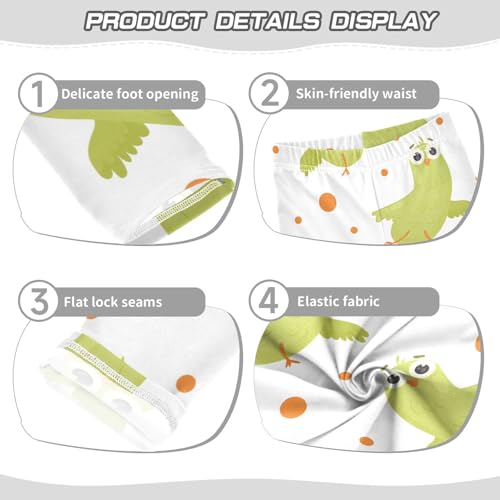 Green Bird Girls Leggings,Workout Leggings for Girls Toddler Athletic Legging Size for 3-10T3