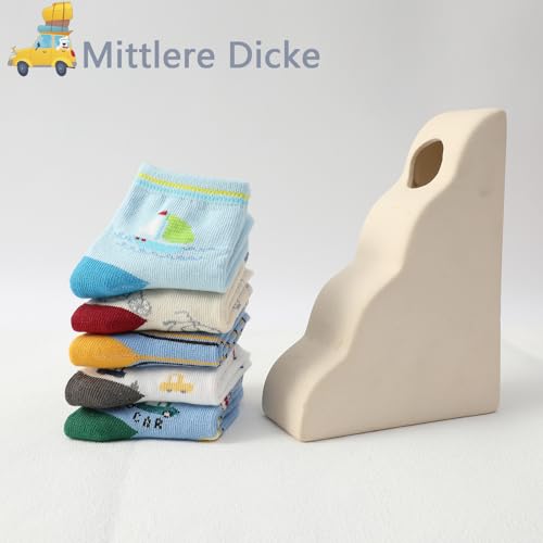 SUOSDEY Anti Rutsch Socken Kinder -12 Paar ABS Rutschfeste Baumwolle StopperSocken Kinder Antirutsch Socken für 1-3 Jahre Jungen