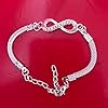 Bracelet Infini plaqué Argent en Alliage de Zinc chaîne Strass Bracelet pour Homme Femme Bijoux de Mode #3