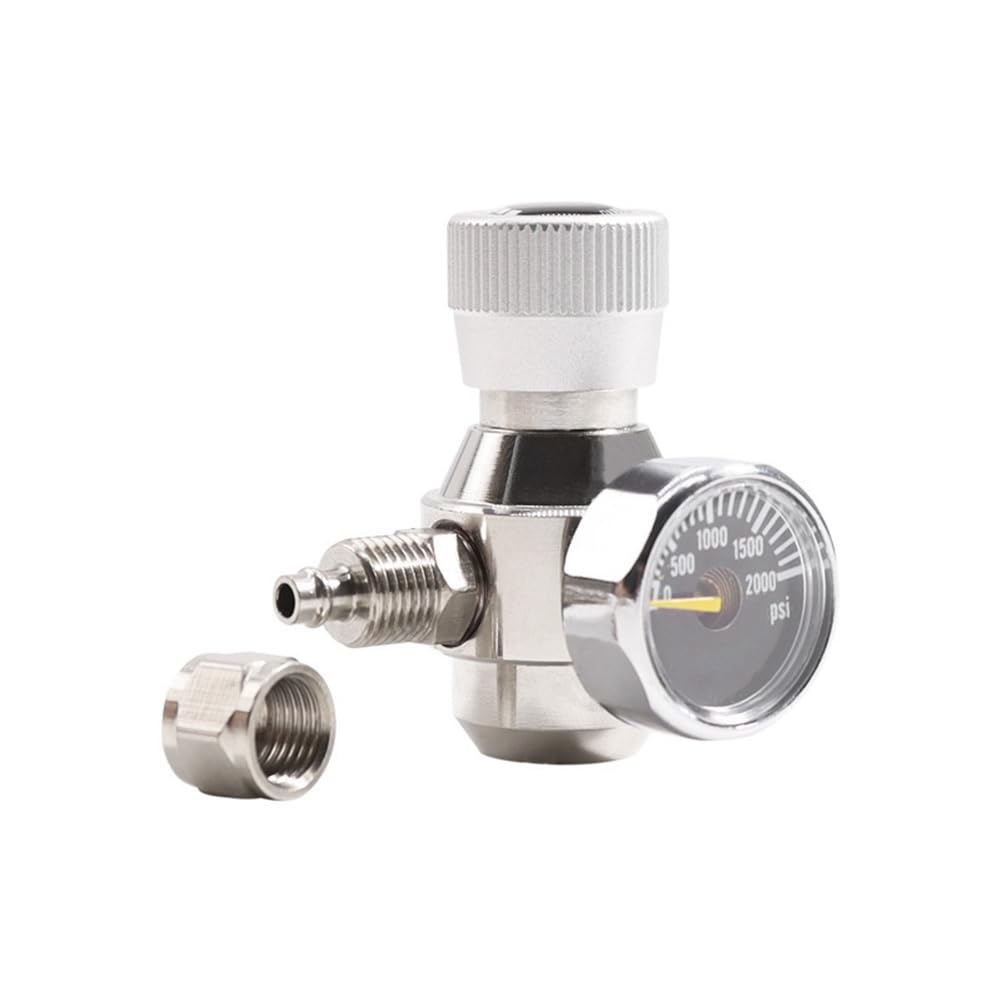 Ctrlzs Aquarium Co2 Regulator Aquarium Regulator 2000Psi Pressure Gauge For 6Mm Suction Tube 3/8-24Unf