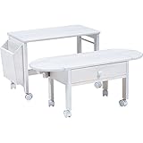 パソコンテーブル ロータイプ キャスター付き MT-2702 (ホワイト)